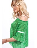 Grüne Bluse mit nackten Schultern MP28855 – Online-Shop – Boutique